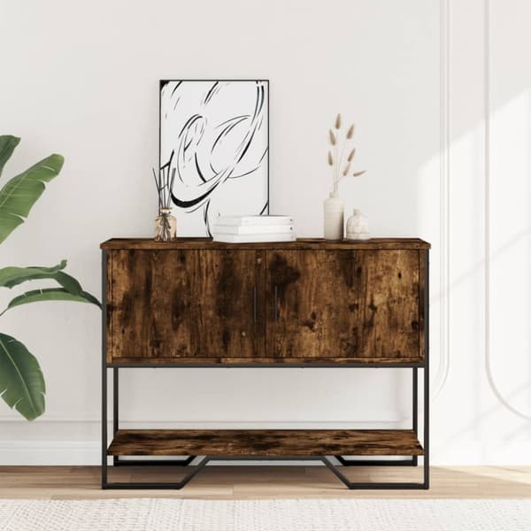 vidaXL Konsolipöytä savutammi 100x35x74,5 cm tekninen puu