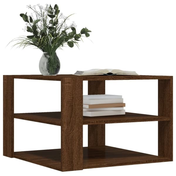 vidaXL Soffbord brun ek 59,5x59,5x40 cm konstruerat trä