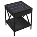 Miniatyrbillede 4 af 11: vidaXL sofabord med Infinity LED-lys 40x40x49 cm sort