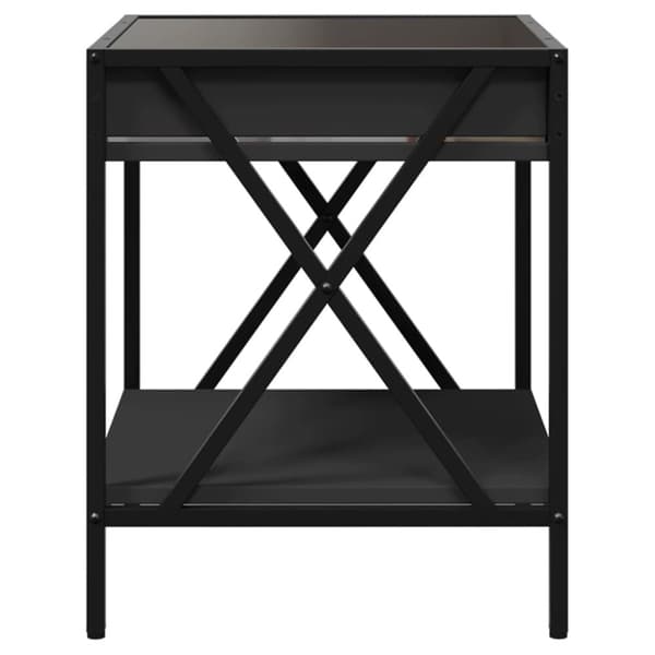 vidaXL sofabord med Infinity LED-lys 40x40x49 cm sort