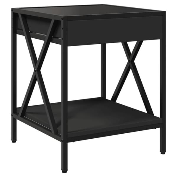 vidaXL sofabord med Infinity LED-lys 40x40x49 cm sort