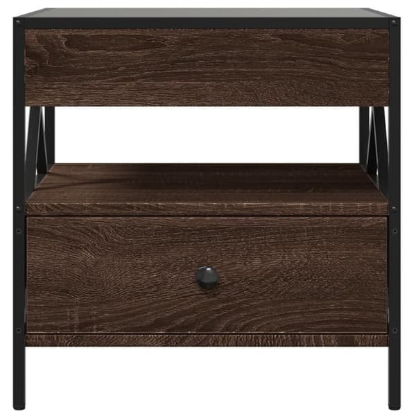 vidaXL sofabord med Infinity LED-lys 50x50x51 cm brun egetræsfarve