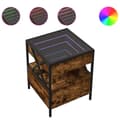 Miniatyrbillede 3 af 11: vidaXL sofabord med Infinity LED-lys 40x40x51 cm røget egetræsfarve