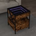 Miniatyrbillede 2 af 11: vidaXL sofabord med Infinity LED-lys 40x40x51 cm røget egetræsfarve