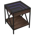 Miniatyrbild 4 av 11: vidaXL Soffbord med Infinity LEDs brun ek 40x40x49 cm