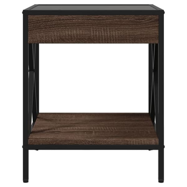 vidaXL Soffbord med Infinity LEDs brun ek 40x40x49 cm