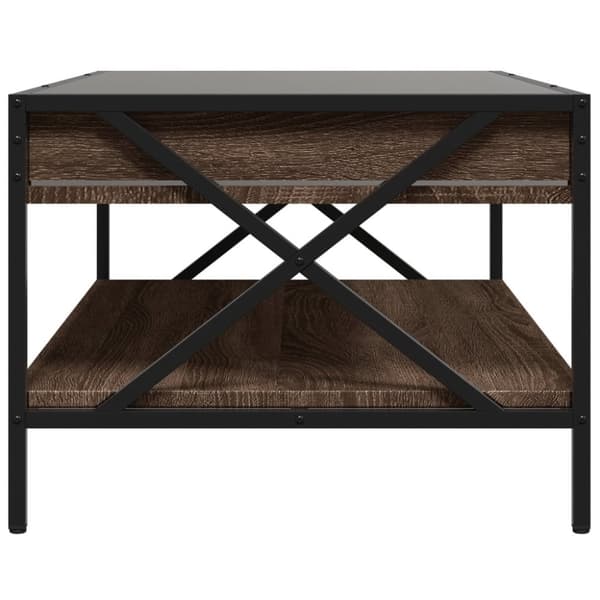 vidaXL Soffbord med Infinity LEDs brun ek 90x50x38 cm