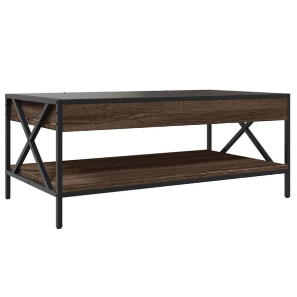 vidaXL Soffbord med Infinity LEDs brun ek 90x50x38 cm