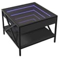 Miniatyrbilde 4 av 11: vidaXL Salongbord med Infinity LED svart 50x50x38 cm
