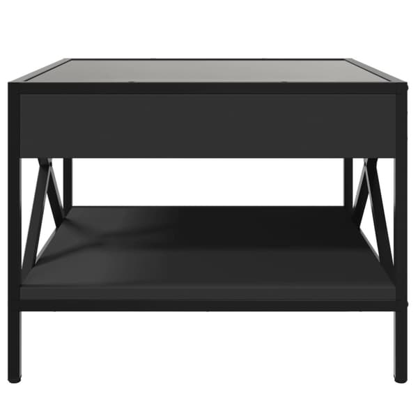 vidaXL Salongbord med Infinity LED svart 50x50x38 cm