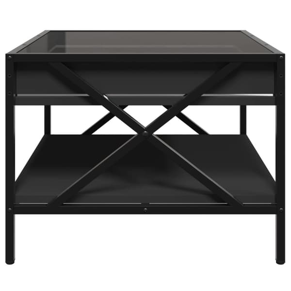 vidaXL Salongbord med Infinity LED svart 50x50x38 cm