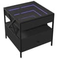 Miniatyrbilde 4 av 11: vidaXL Salongbord med Infinity LED svart 50x50x51 cm