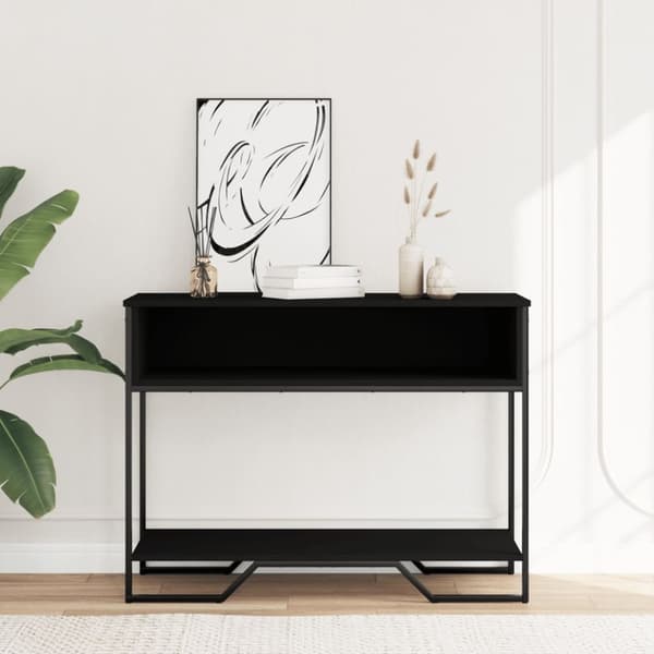 vidaXL Konsollbord svart 100x35x74,5 cm konstruert tre