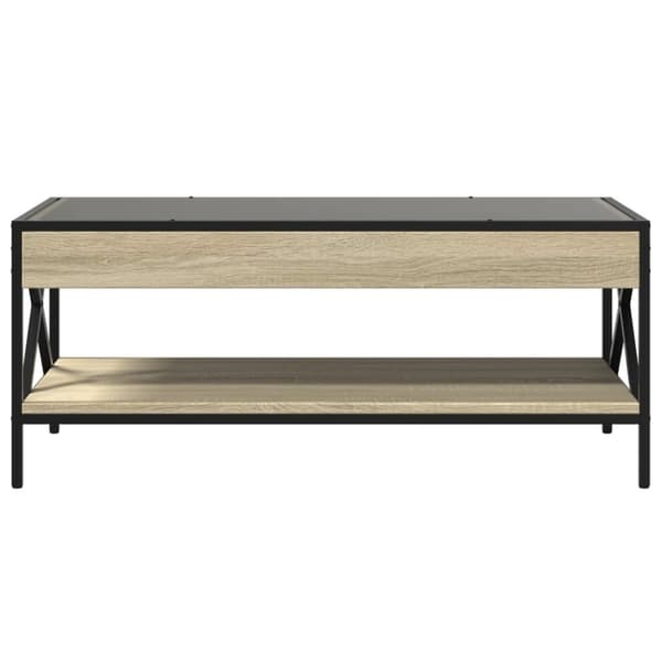vidaXL Soffbord med Infinity LEDs sonoma-ek 90x50x38 cm