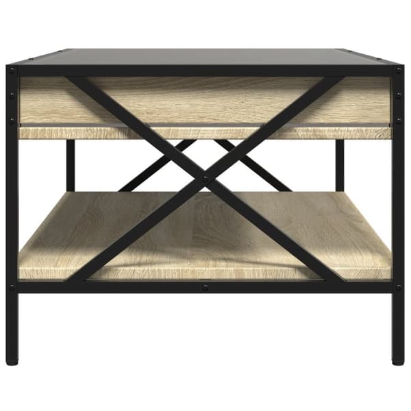 vidaXL Soffbord med Infinity LEDs sonoma-ek 90x50x38 cm