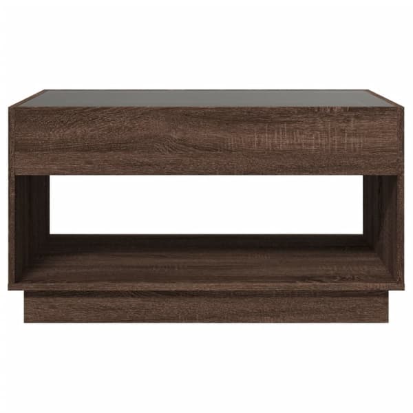 vidaXL sofabord med Infinity LED-lys 90x50x50 cm brun egetræsfarve