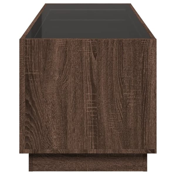 vidaXL sofabord med Infinity LED-lys 90x50x50 cm brun egetræsfarve
