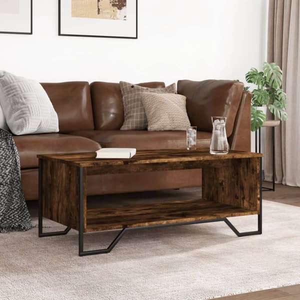 vidaXL sofabord 100x51x40 cm konstrueret træ røget egetræsfarve
