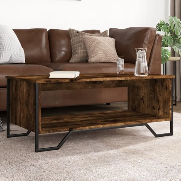 vidaXL sofabord 100x51x40 cm konstrueret træ røget egetræsfarve