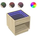 Miniatyrbillede 3 af 11: vidaXL sofabord med Infinity LED-lys 50x50x50 cm sonoma-eg