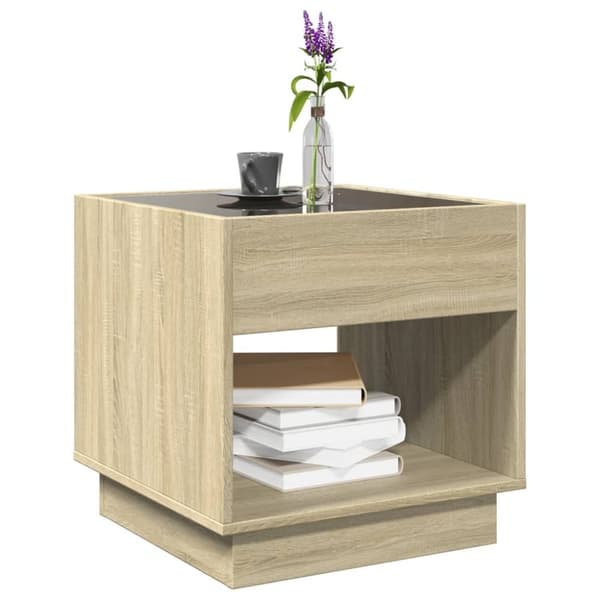 vidaXL sofabord med Infinity LED-lys 50x50x50 cm sonoma-eg