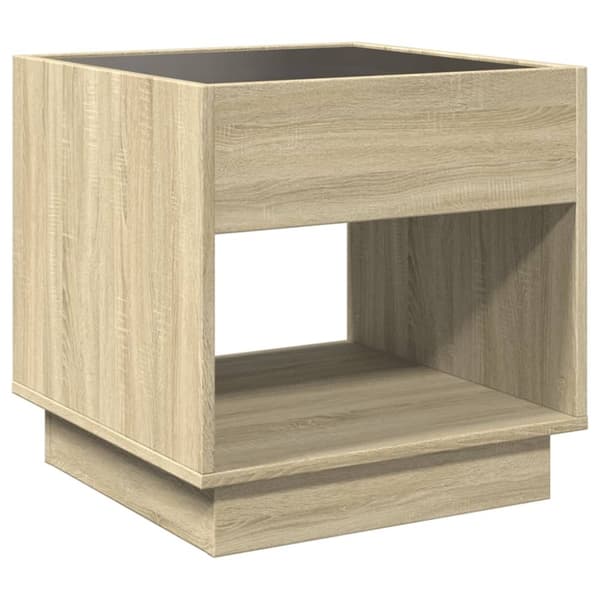 vidaXL sofabord med Infinity LED-lys 50x50x50 cm sonoma-eg