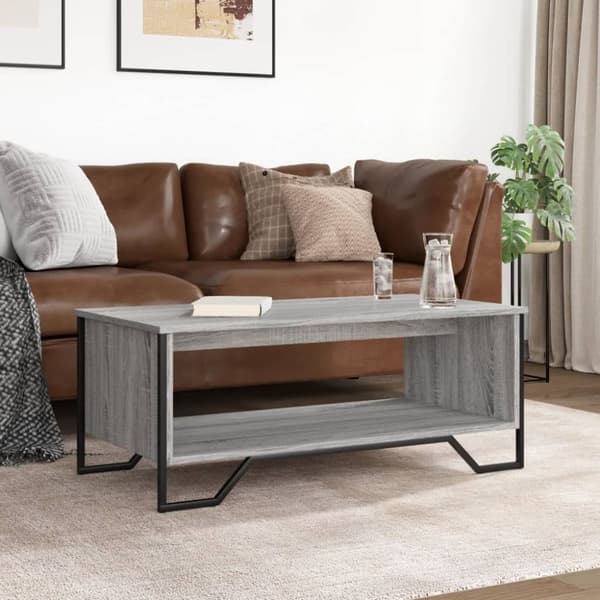 vidaXL Sohvapöytä harmaa Sonoma 100x51x40 cm tekninen puu