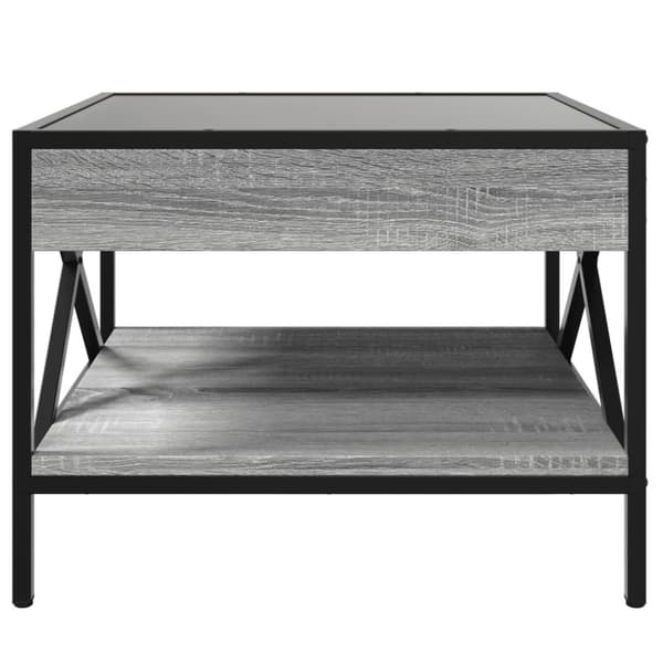 vidaXL sofabord med Infinity LED-lys 50x50x38 cm grå sonoma-eg