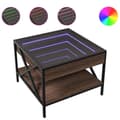 Miniatyrbillede 3 af 11: vidaXL sofabord med Infinity LED-lys 50x50x38 cm brun egetræsfarve