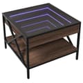 Miniatyrbillede 4 af 11: vidaXL sofabord med Infinity LED-lys 50x50x38 cm brun egetræsfarve
