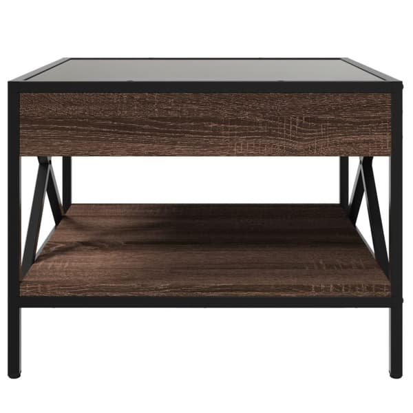 vidaXL sofabord med Infinity LED-lys 50x50x38 cm brun egetræsfarve