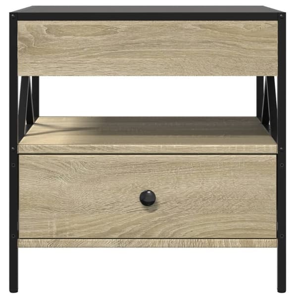 vidaXL sofabord med Infinity LED-lys 50x50x51 cm sonoma-eg