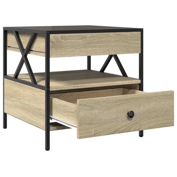 vidaXL sofabord med Infinity LED-lys 50x50x51 cm sonoma-eg