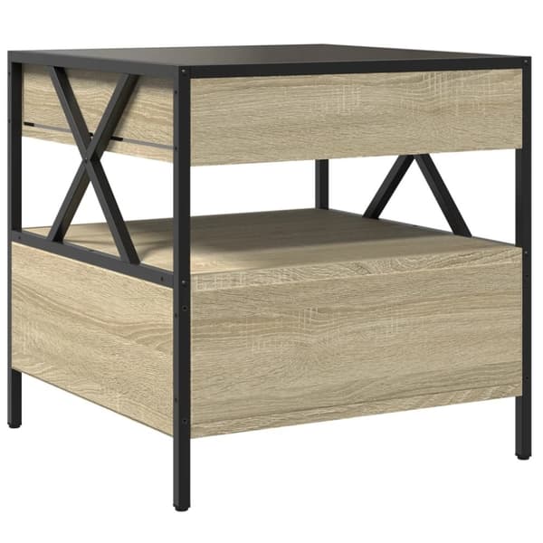 vidaXL sofabord med Infinity LED-lys 50x50x51 cm sonoma-eg