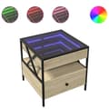 Miniatyrbillede 1 af 11: vidaXL sofabord med Infinity LED-lys 50x50x51 cm sonoma-eg