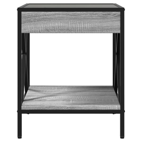 vidaXL sofabord med Infinity LED-lys 40x40x49 cm grå sonoma-eg