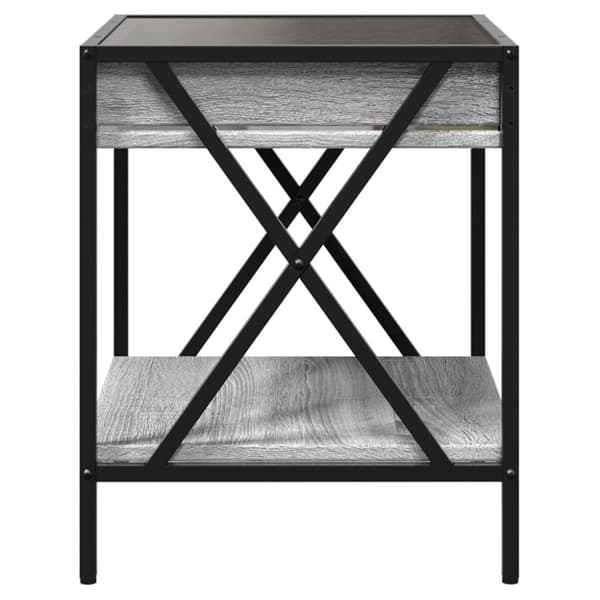 vidaXL sofabord med Infinity LED-lys 40x40x49 cm grå sonoma-eg
