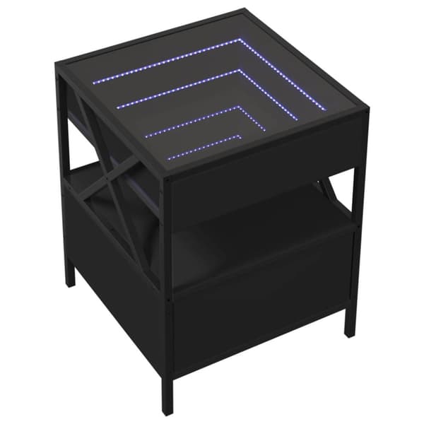 vidaXL sohvapöytä Infinity LED-valoilla musta 40x40x51 cm