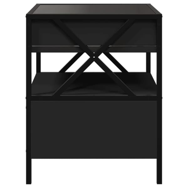 vidaXL sohvapöytä Infinity LED-valoilla musta 40x40x51 cm