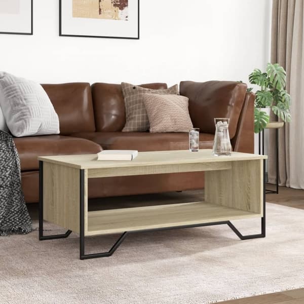 vidaXL sofabord 100x51x40 cm konstrueret træ sonoma-eg