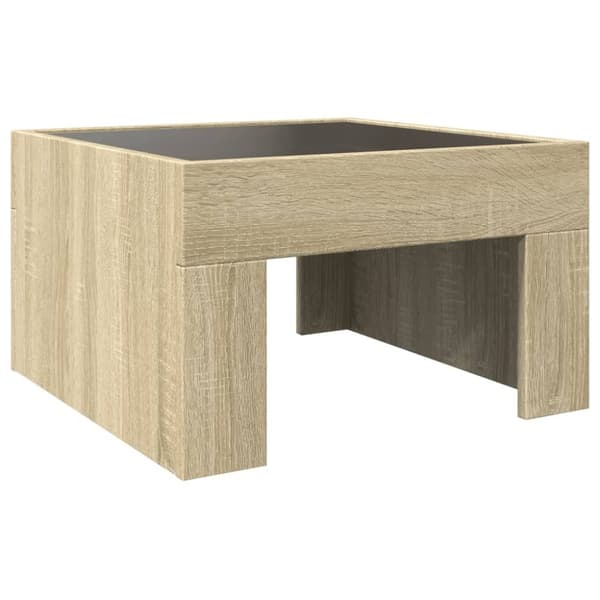 vidaXL sofabord med Infinity LED-lys 50x50x30 cm sonoma-eg