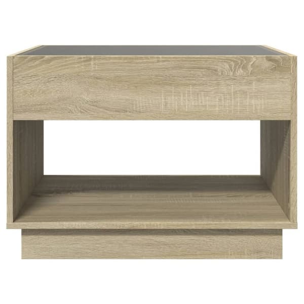 vidaXL sohvapöytä Infinity LED-valoilla Sonoma-tammi 70x50x50 cm