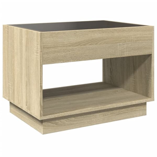 vidaXL sohvapöytä Infinity LED-valoilla Sonoma-tammi 70x50x50 cm
