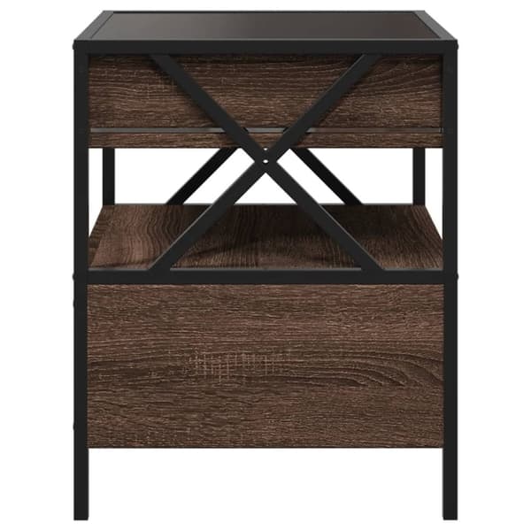 vidaXL Soffbord med Infinity LEDs brun ek 40x40x51 cm