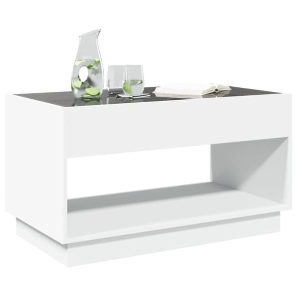vidaXL Soffbord med Infinity LEDs vit 90x50x50 cm