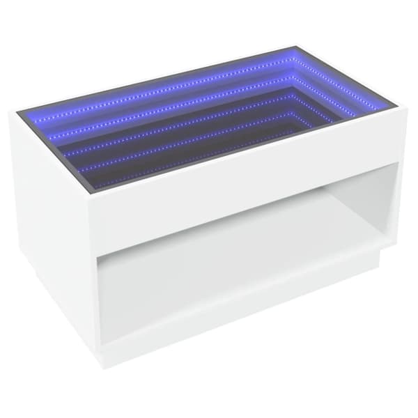 vidaXL Soffbord med Infinity LEDs vit 90x50x50 cm
