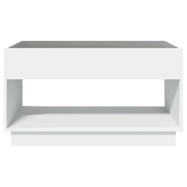 vidaXL Soffbord med Infinity LEDs vit 90x50x50 cm