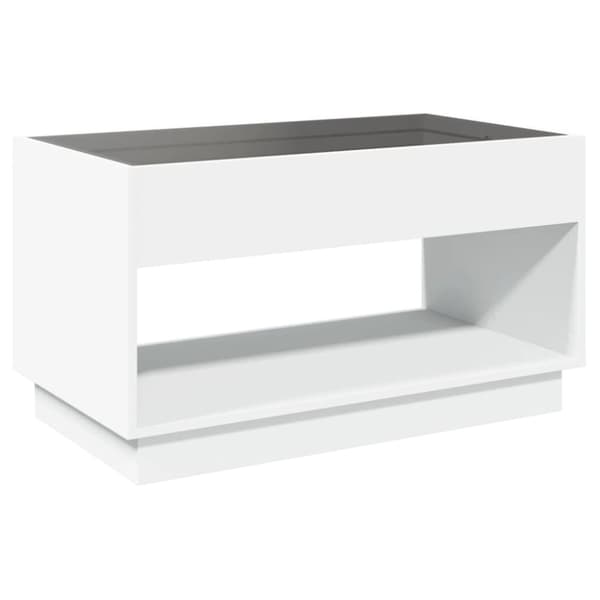 vidaXL Soffbord med Infinity LEDs vit 90x50x50 cm