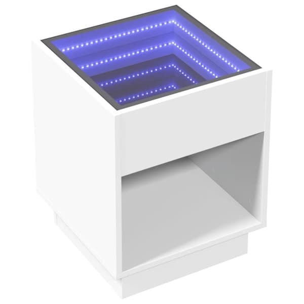 vidaXL Salongbord med Infinity LED hvit 40x40x50 cm