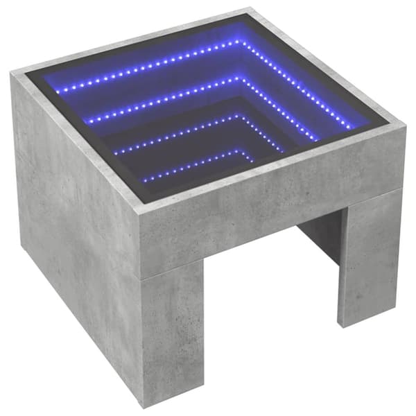 vidaXL Soffbord med Infinity LEDs betonggrå 40x40x30 cm